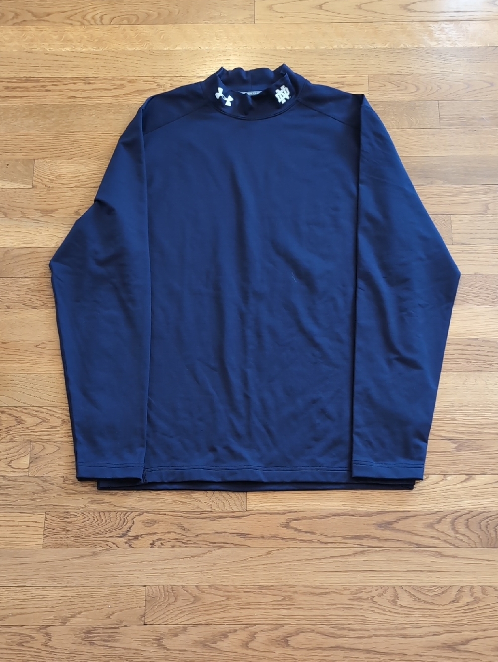 Under Armour Navy Long-Sleeve Performance Top with Notre Dame Logo